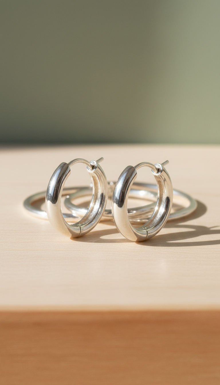 Sterling silver oversized hoop earrings