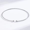 Silver Pavé Open Cuff Tennis Choker