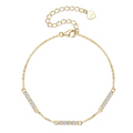 Gold Triple Bar Pavé Station Bracelet